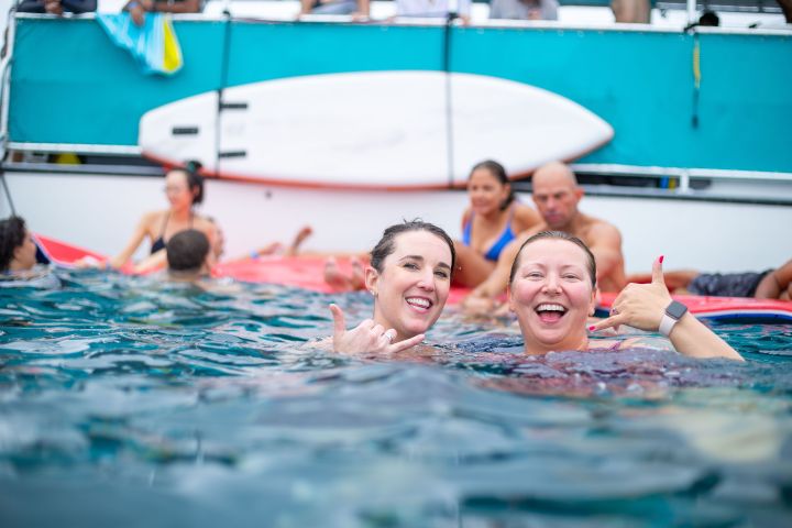 a girl in a pool of water