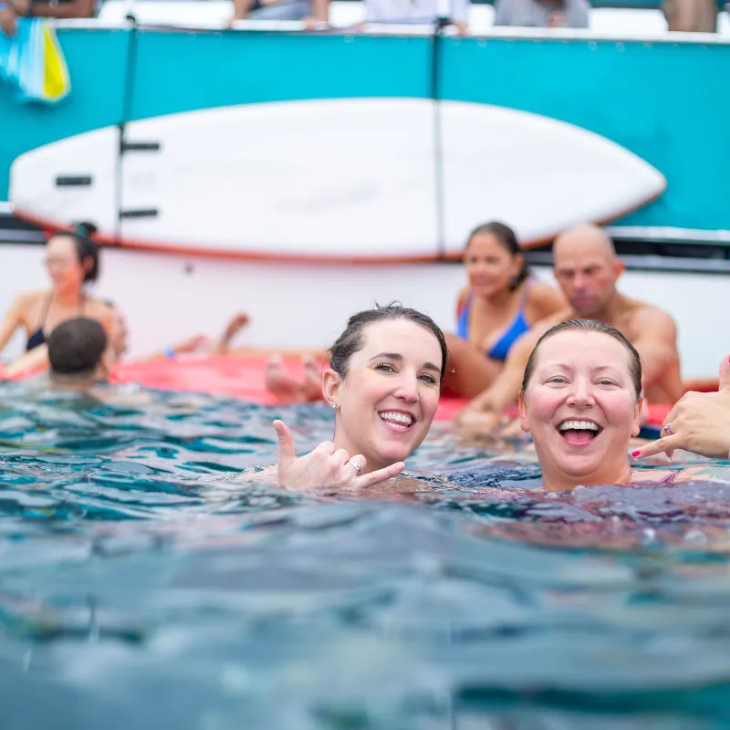 a girl in a pool of water